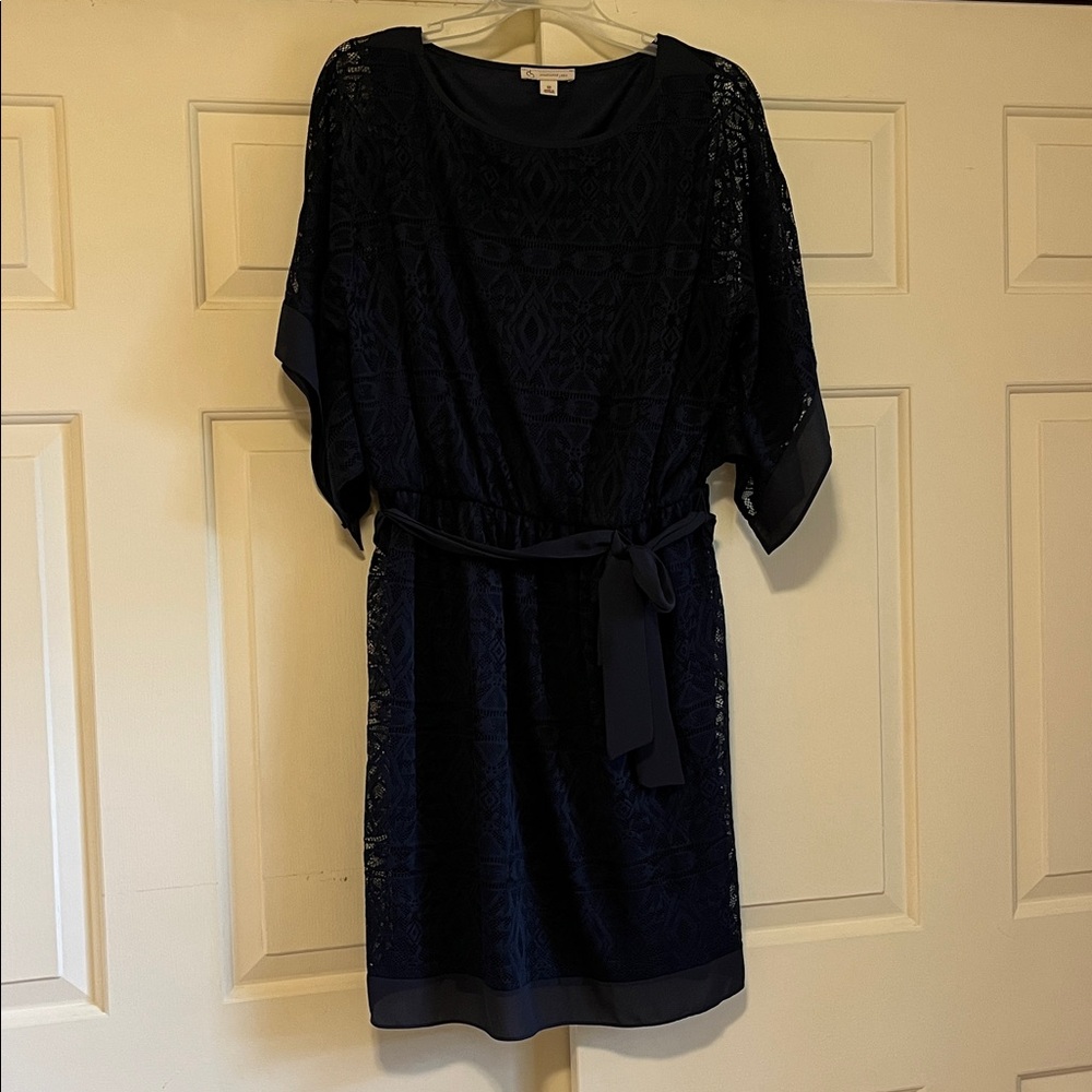 Elegant Navy Lace Dress